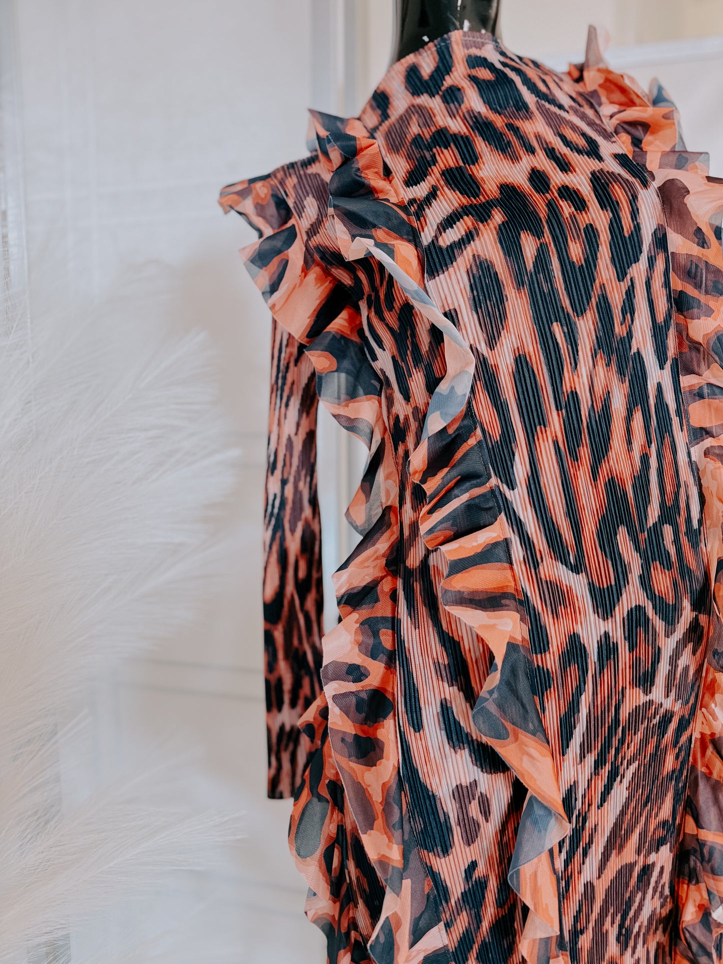 Cheetah Print Long Sleeve Dress