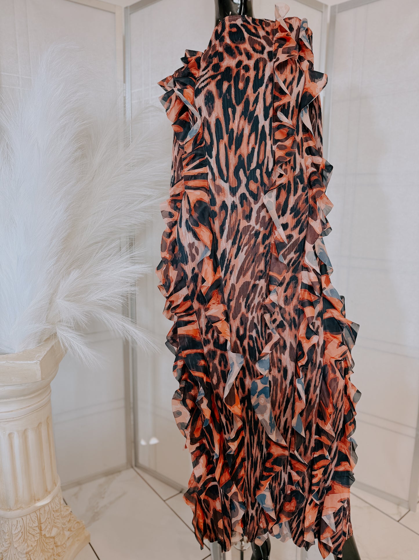 Cheetah Print Long Sleeve Dress