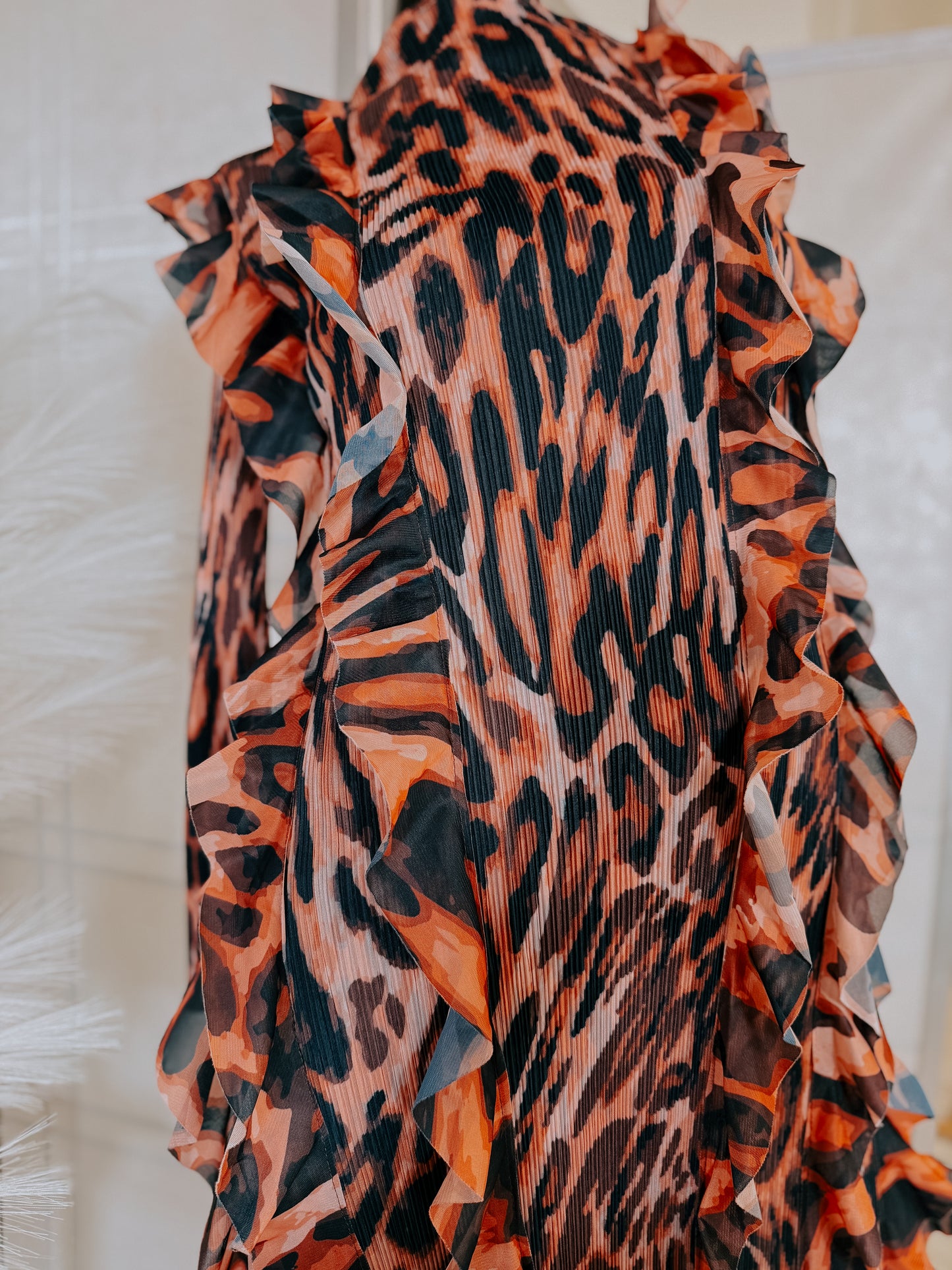 Cheetah Print Long Sleeve Dress