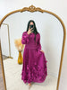 Fuchsia 3D Floral Appliqué Dress