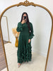 Dark Green 3D Floral Appliqué Dress