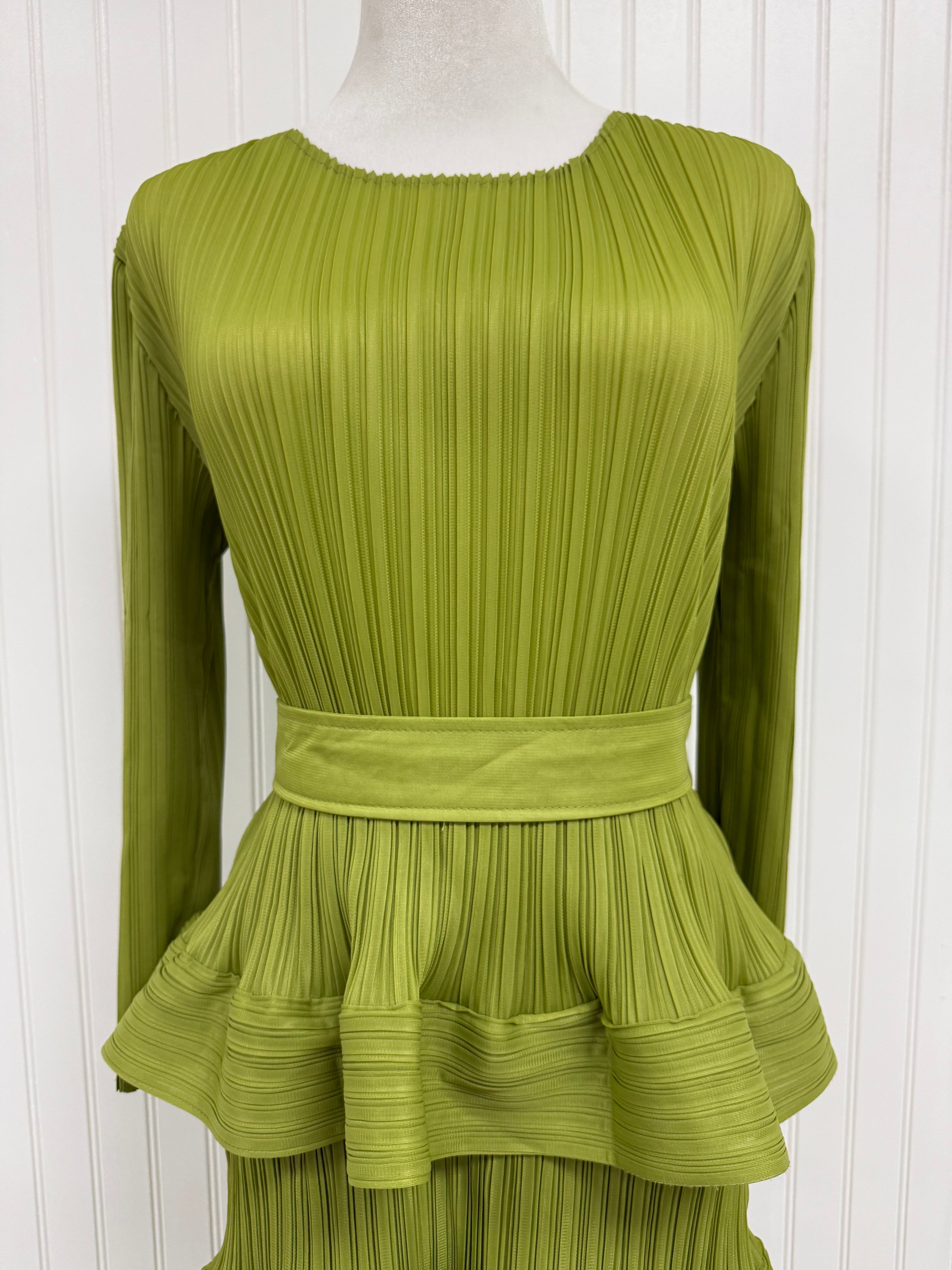 Ava Dress in Lime Green