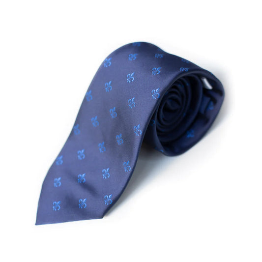 Maverick Tie In Dark Blue With Pocket Square