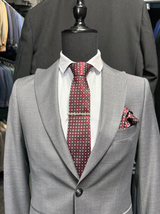Sapphire Tie With PocketSquare