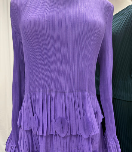 Purple Pleated Dress