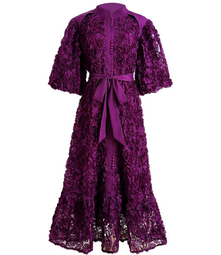 Garden Plum Midi Dress