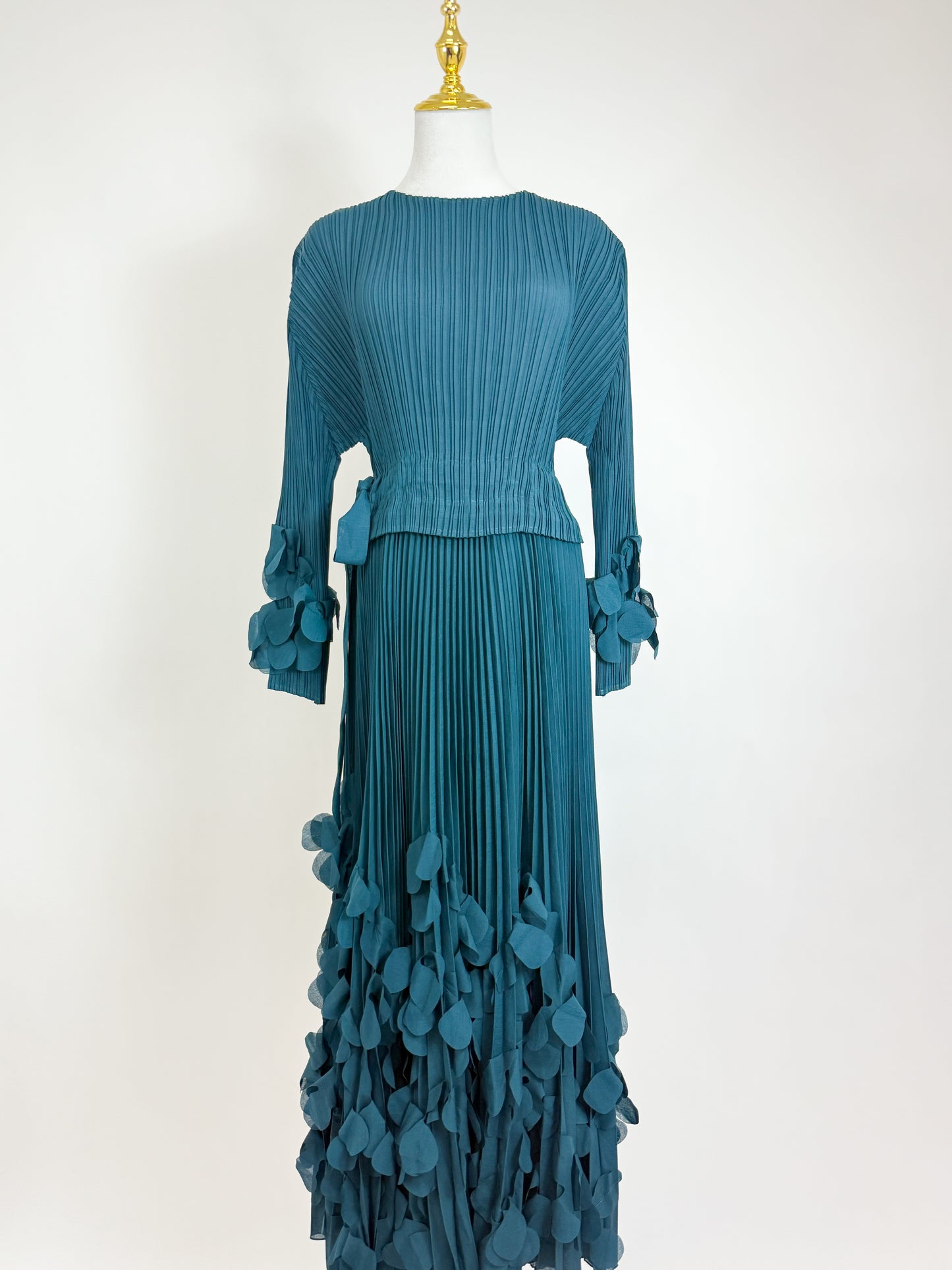 Midnight Teal Petal Dress