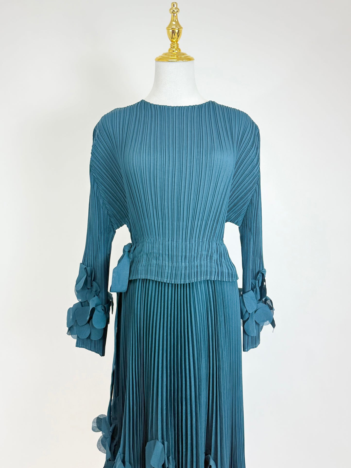 Midnight Teal Petal Dress
