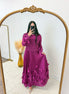 Fuchsia 3D Floral Appliqué Dress