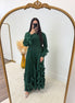 Dark Green 3D Floral Appliqué Dress