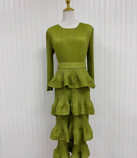 Ava Dress in Lime Green