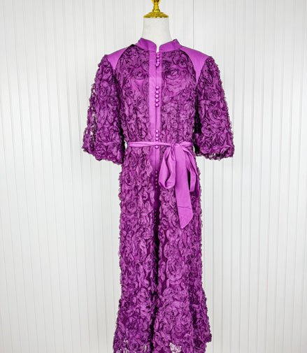 Garden Plum Midi Dress